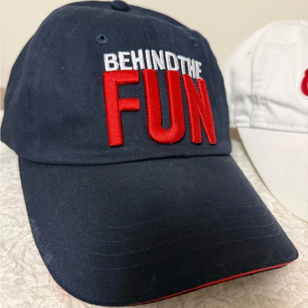 Set of 2 Carnival Cruise Line Baseball Hats Caps Behind The Fun Tour Unisex